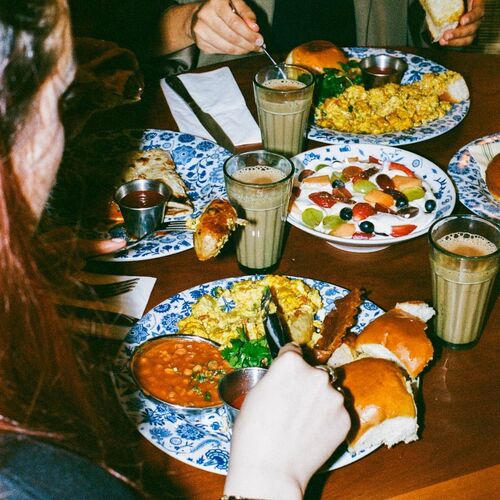 Plates oof colourful brunch food