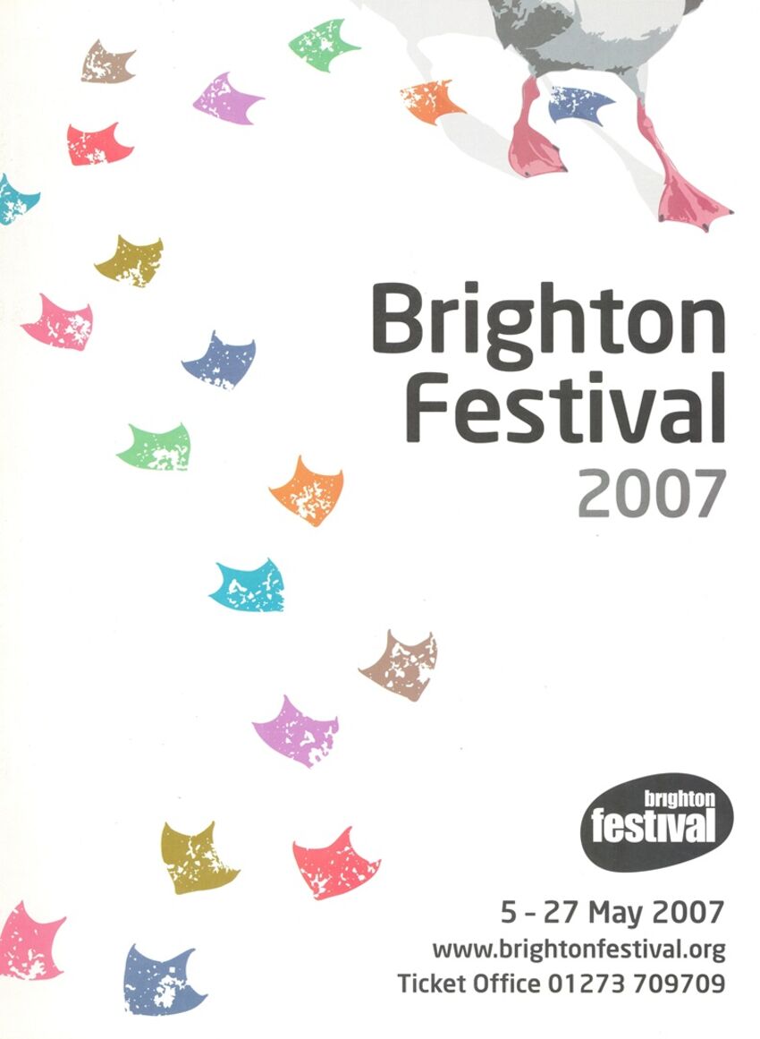 Brighton Festival 2007 brochure cover featuring colourful seagull footprints
