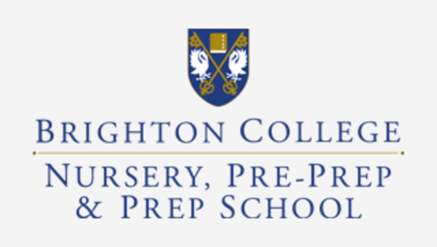 A crest with Brighton College Nursery, Pre-prep & prep school written below