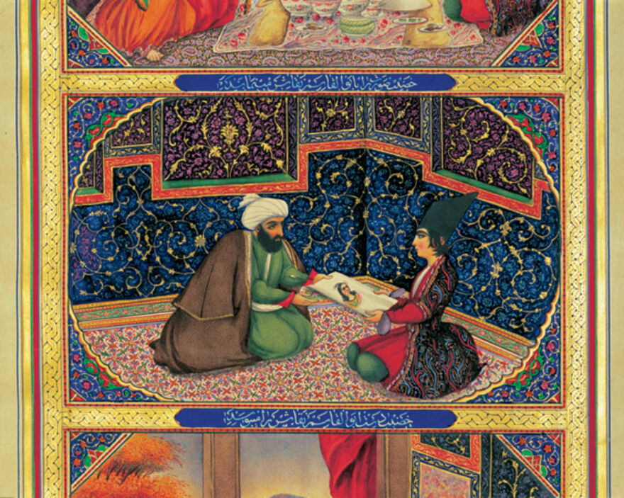 Illustration of Scheherezade and the Sultan