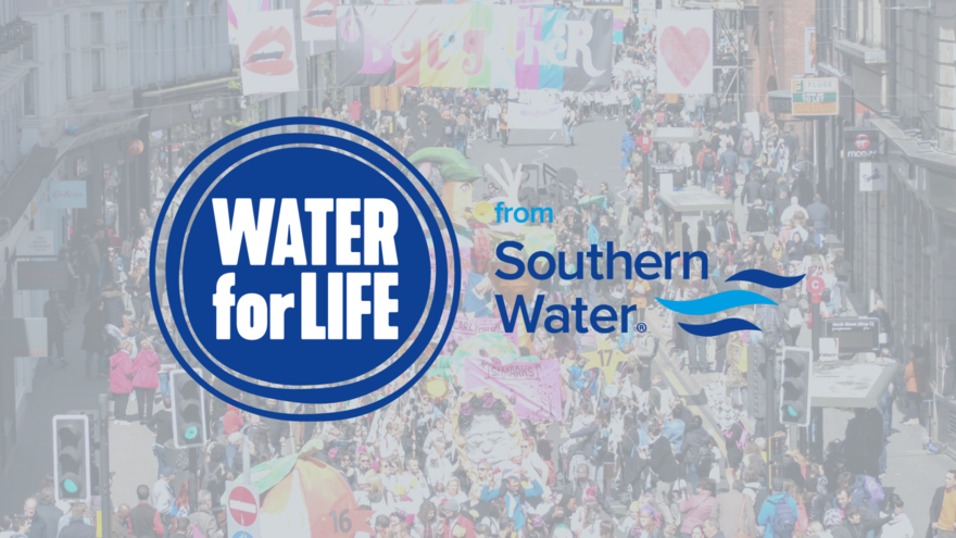 Southern Water logo overlayed on top of an image of the Children's Parade
