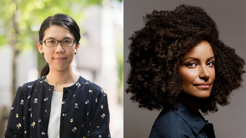 Portraits of Haruki Oyamada (Japan) (left) and Kiley Reid (USA) (right)