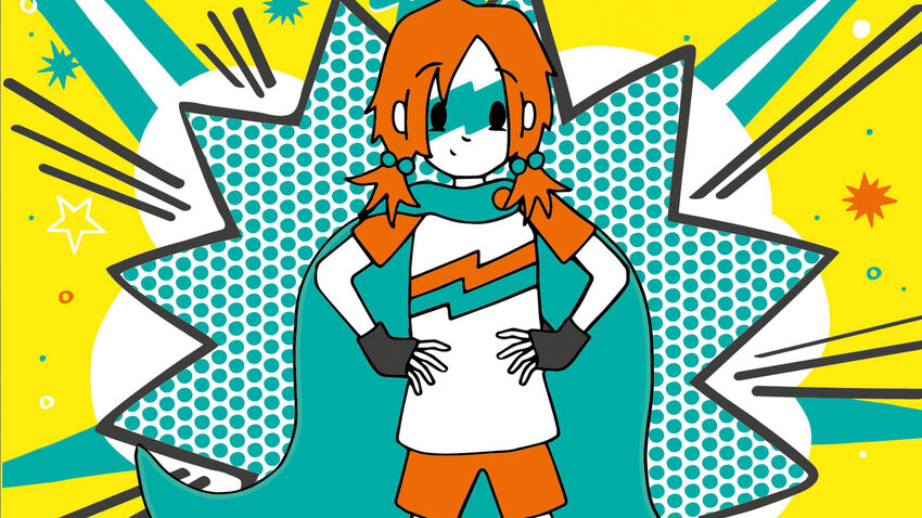 Book Cover illustration of superhero Pizzaz