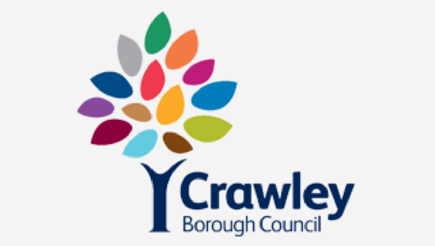 A colourful tree with the words crawley borough council