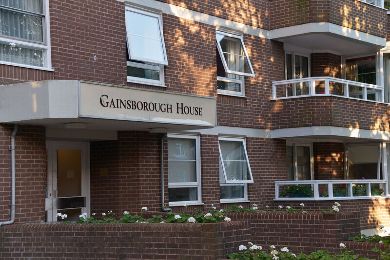 External view of a block of flats called Gainsborough House