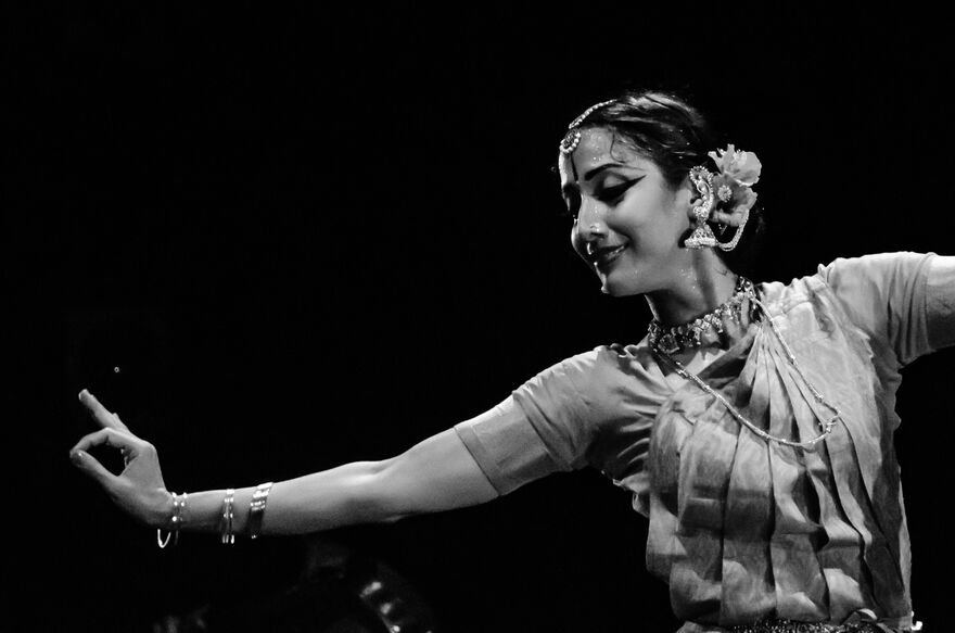 A woman performing classical Indian dance