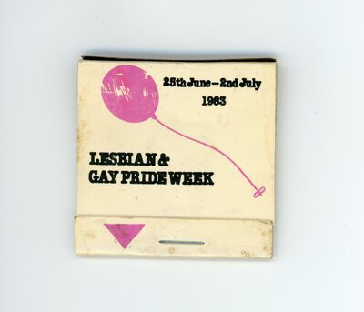 An image of an old flyer that reads Lesbian & Gay Pride Week