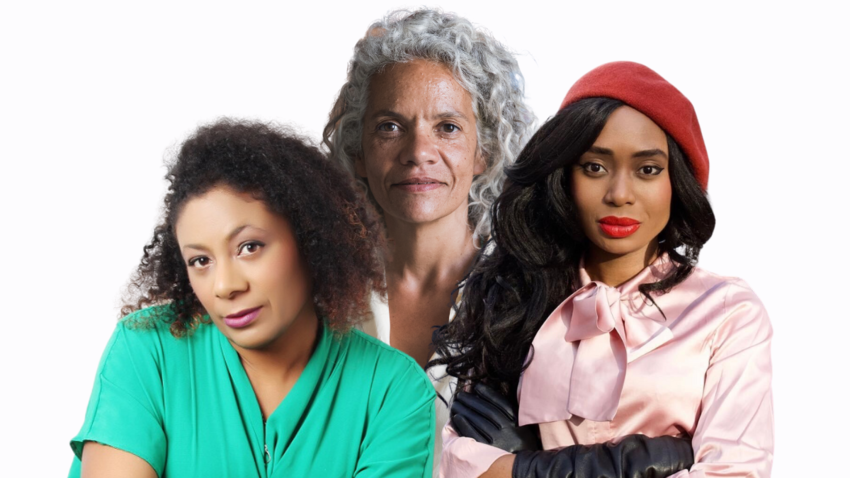 Headshots of Patrice Lawrence, Catherine Johnson and Victoria Princewill (credit Sarah Ozo-Irabor)